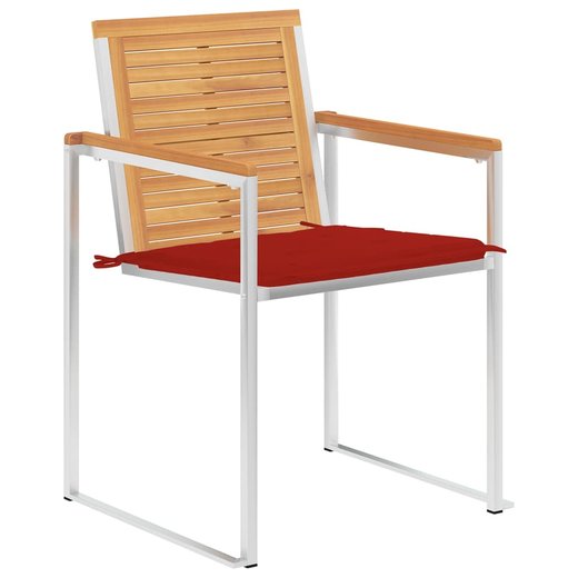 Gartensthle 4 Stk. mit Kissen Massivholz Teak