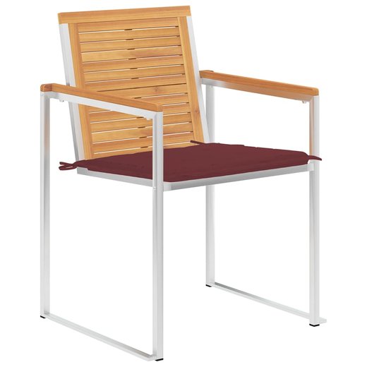 Gartensthle 4 Stk. mit Kissen Massivholz Teak