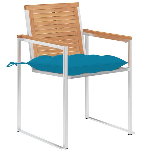 Gartensthle 4 Stk. mit Kissen Massivholz Teak