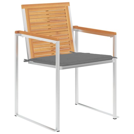 6 Stk. Gartensthle mit Kissen Massivholz Teak