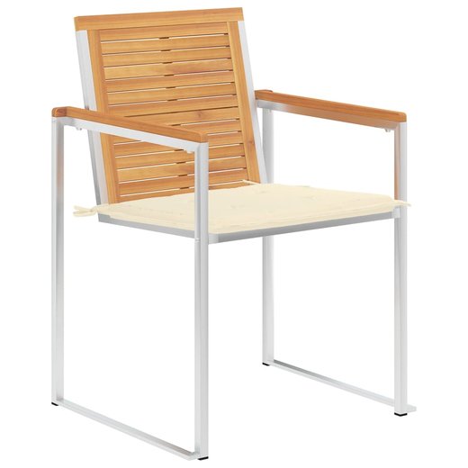6 Stk. Gartensthle mit Kissen Massivholz Teak