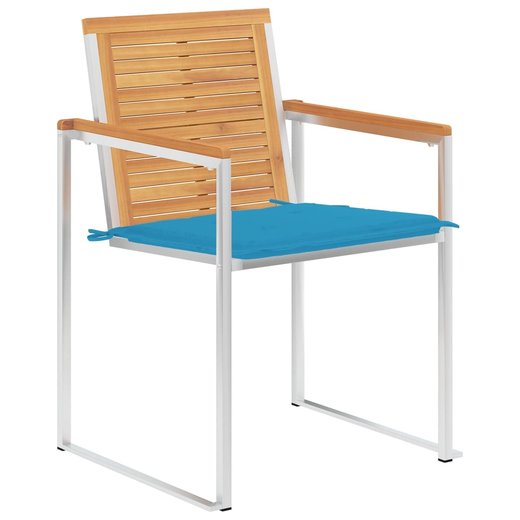 Gartensthle 6 Stk. mit Kissen Massivholz Teak
