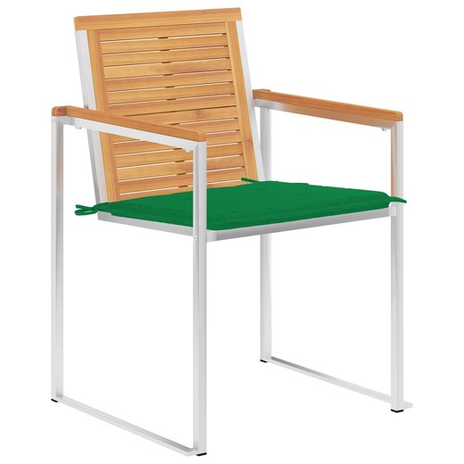 Gartensthle 6 Stk. mit Kissen Massivholz Teak