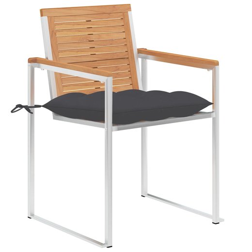 Gartensthle 6 Stk. mit Kissen Massivholz Teak