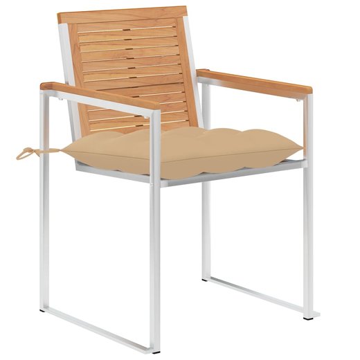 Gartensthle 6 Stk. mit Kissen Massivholz Teak