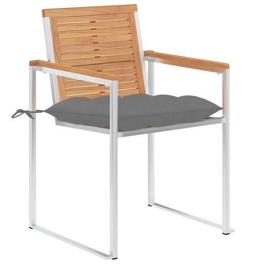 Gartensthle 8 Stk. mit Kissen Massivholz Teak