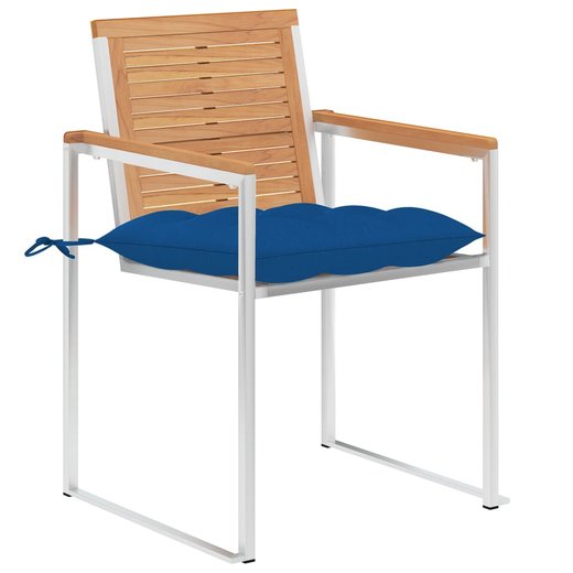 Gartensthle 8 Stk. mit Kissen Massivholz Teak