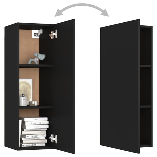 5-tlg. TV-Schrank-Set Schwarz Spanplatte