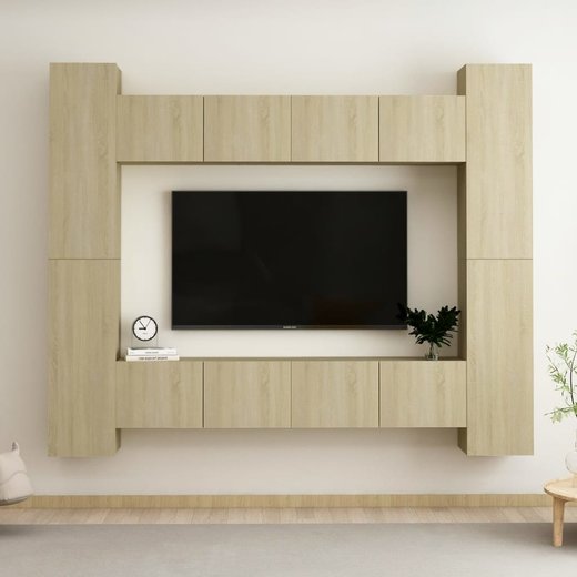 8-tlg. TV-Schrank-Set Sonoma-Eiche Spanplatte