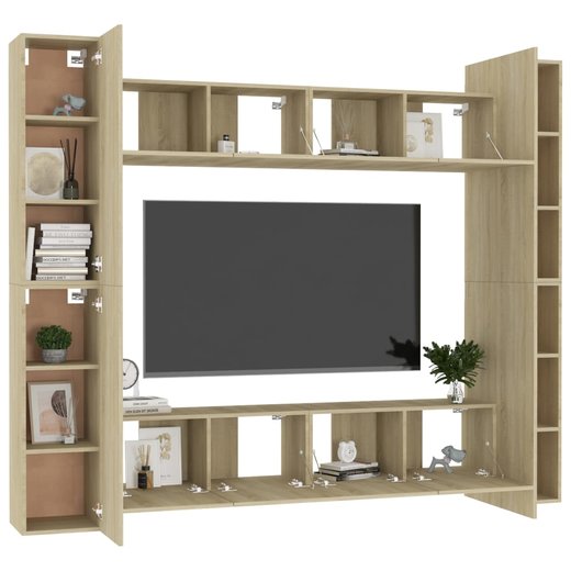 8-tlg. TV-Schrank-Set Sonoma-Eiche Spanplatte