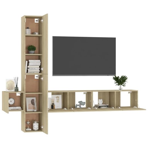 5-tlg. TV-Schrank-Set Sonoma-Eiche Spanplatte