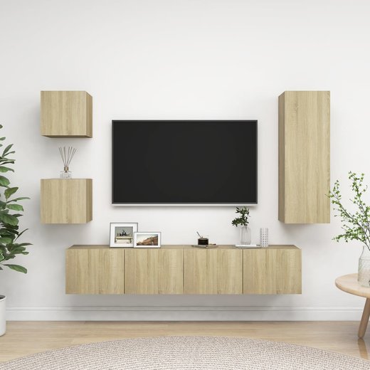 5-tlg. TV-Schrank-Set Sonoma-Eiche Spanplatte
