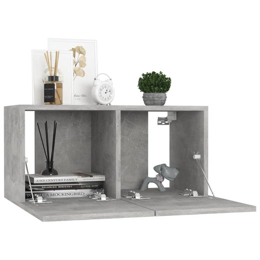 5-tlg. TV-Schrank-Set Betongrau Spanplatte