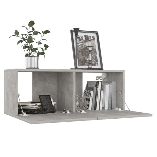 7-tlg. TV-Schrank-Set Betongrau Spanplatte