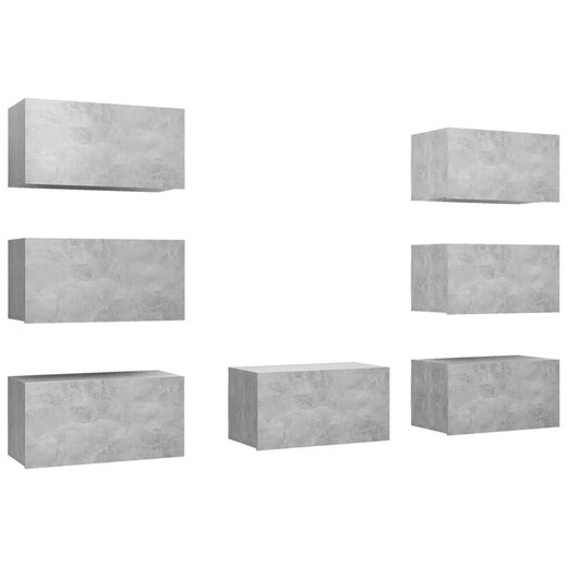 TV-Schrnke 7 Stk. Betongrau 30,5x30x60 cm Spanplatte