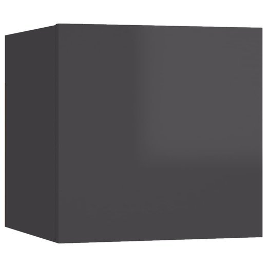 Nachttische 2 Stk. Hochglanz-Grau 30,5x30x30 cm Spanplatte