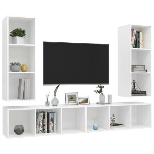 TV-Wandschrnke 4 Stk. Wei Spanplatte