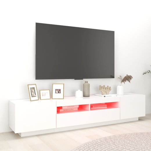 TV-Schrank mit LED-Leuchten Wei 200x35x40 cm
