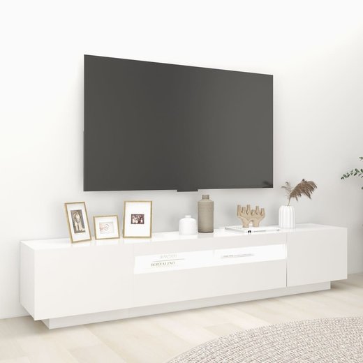 TV-Schrank mit LED-Leuchten Wei 200x35x40 cm
