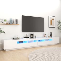TV-Schrank mit LED-Leuchten Wei 300x35x40 cm