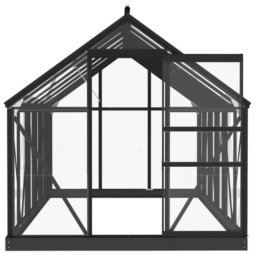 Glas Gewchshaus Anthrazit 155x298x191 cm Aluminium