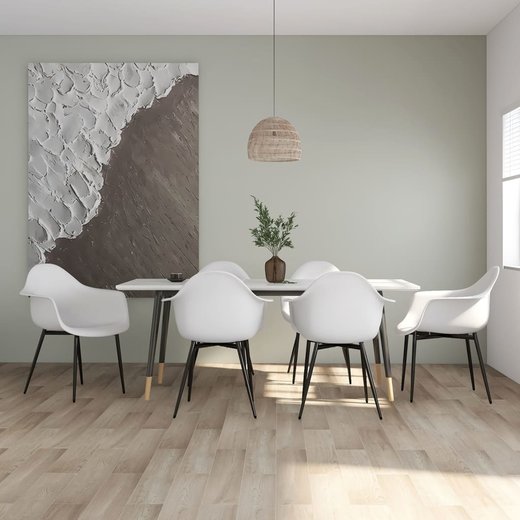Esszimmersthle 6 Stk. Wei PP