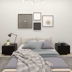 Nachttisch Schwarz 100x35x40 cm Spanplatte