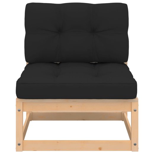 7-tlg. Garten-Lounge-Set mit Kissen Massivholz Kiefer