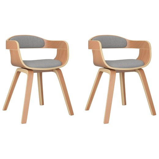 Esszimmersthle 2 Stk. Taupe Bugholz und Stoff