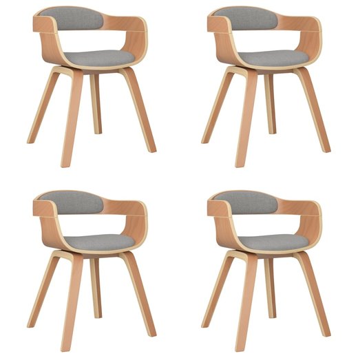 Esszimmersthle 4 Stk. Taupe Bugholz und Stoff