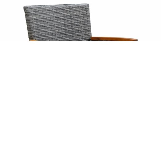 7-tlg. Garten-Essgruppe mit Kissen Poly Rattan Grau