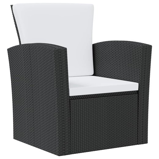 8-tlg. Garten-Lounge-Set mit Auflagen Poly Rattan Schwarz