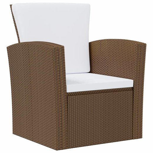 8-tlg. Garten-Lounge-Set mit Auflagen Poly Rattan Braun