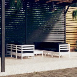 8-tlg. Garten-Lounge-Set mit Kissen Kiefer Massivholz