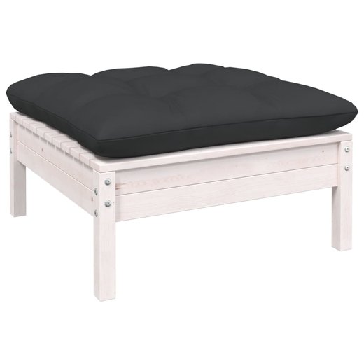 8-tlg. Garten-Lounge-Set mit Kissen Wei Kiefer Massivholz