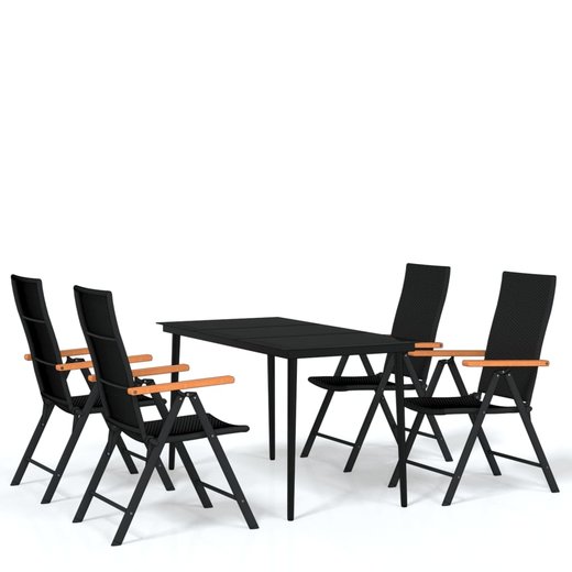 5-tlg. Garten-Essgruppe Schwarz