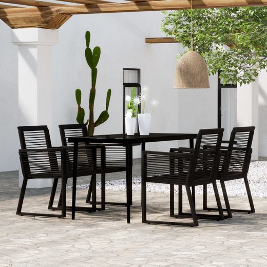 5-tlg. Garten-Essgruppe Schwarz