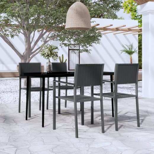 5-tlg. Garten-Essgruppe Schwarz