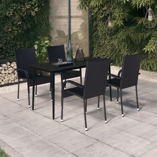 5-tlg. Garten-Essgruppe Schwarz