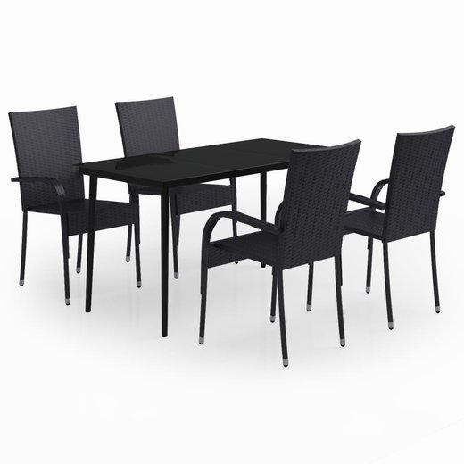 5-tlg. Garten-Essgruppe Schwarz