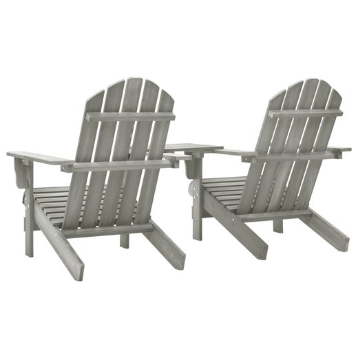 Garten-Adirondack-Sthle mit Teetisch Massivholz Tanne Grau