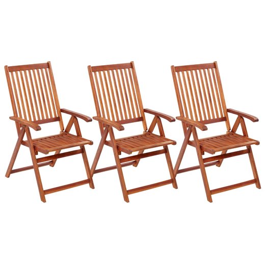 Klappbare Gartensthle 3 Stk. Massivholz Akazie