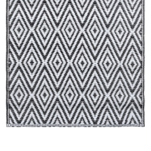 Outdoor-Teppich Wei und Schwarz 80x150 cm PP