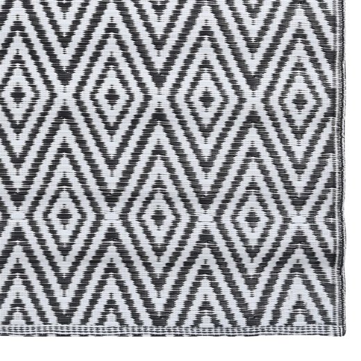 Outdoor-Teppich Wei und Schwarz 80x150 cm PP