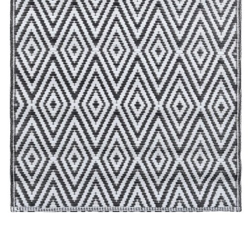 Outdoor-Teppich Wei und Schwarz 120x180 cm PP