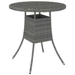 Gartentisch Grau 70x70x73 cm Poly Rattan
