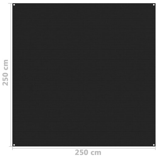 Zeltteppich 250x250 cm Schwarz