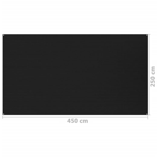 Zeltteppich 250x450 cm Schwarz