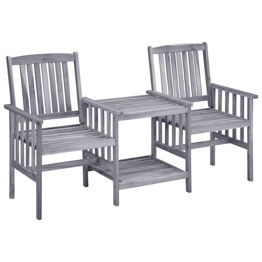 Gartensthle mit Teetisch 159x61x92 cm Massivholz Akazie