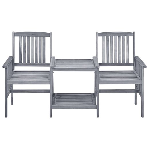 Gartensthle mit Teetisch 159x61x92 cm Massivholz Akazie